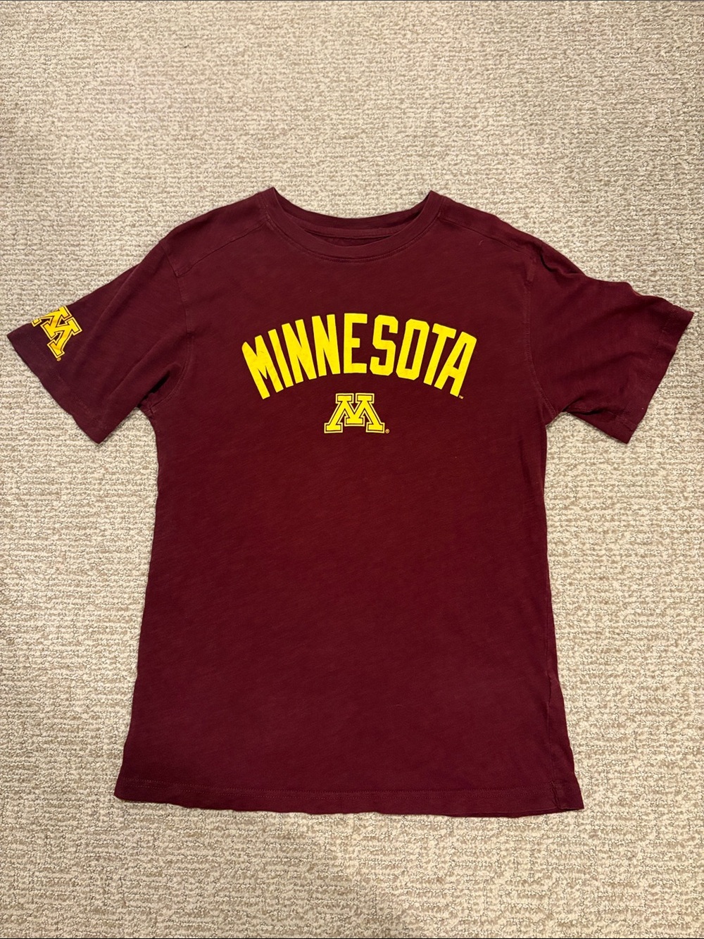 Champion Maroon Minnesota Short Sleeve Tee with Gold Logo